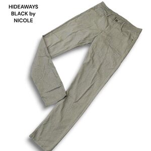 21AW★ HIDEAWAYS BLACK by NICOLE ハイダウェイ ニコル ハイパーストレッチ★ ヘリンボン パンツ Sz.46　メンズ グレー　A4B05027_A#R