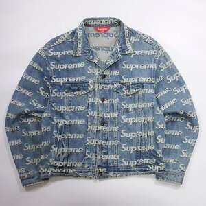 極美品 Supreme Frayed Logos Denim Trucker Jacket M シュプリーム フライヤーロゴ デニム トラッカージャケット