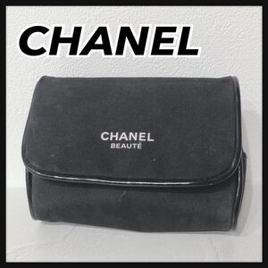 ☆CHANEL☆ シャネル ポーチ 化粧ポーチ メイクポーチ 小物入れ ブラック 黒 ナイロン ロゴ レディース 女性 送料無料