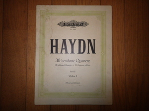 楽譜 ハイドン 弦楽四重奏曲集 第2巻 ペータース社 パート譜(Vn1) Peters HAYDN Quartets Op.3/3 3/5 20/4-6 33/2-3 33/6 64/5-6 76/1-6