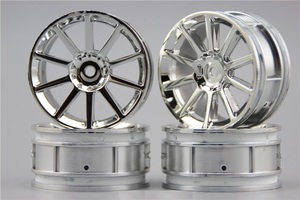 ☆ RC 1/10　KFORce ツーリング&ドリフト ホイール４本セット　26mm カラー：メッキ（オフセット ０ ）.