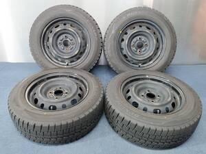 ★8-8.5分山★19年製★ ダンロップWINTER MAXX WM02 175/65R14　マツダ純正スチールホイール 14×6J 4H-100 4本セット スタッドレス　G657