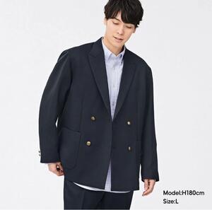 絶版 売り切れ GU ダブルブレストジャケット SW+E セットアップ可能 UOMO 滝藤賢一 MB まとめ さま紹介 M 343121 NAVY