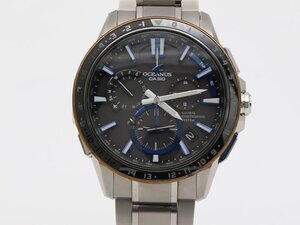 値下げ【 カシオ CASIO 】 OCW-G1200 オシアナス GPSハイブリッド 44mm チタン デイデイト ソーラークォーツ メンズ 新着 保 箱 12114-0