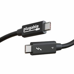 Plugable Thunderbolt 4 ケーブル 40Gpbs 90W (5A) 充電対応 1m [Thunderbolt 認証] 4K モニターx2 USB4 Thunderbolt 3 USB-C 互換(H22)