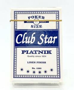 【 未開封 トランプ 】Club Star Playing Cards 青 ／ POKER SIZE Made in Austria ◎ PIATNIK Quality since 1824 LINEN FINISH No.1382