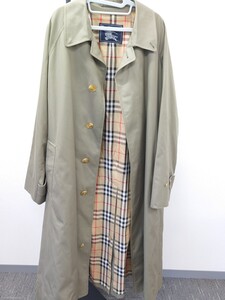 I2876 服 コート BURBERRY Burberrys ステンカラーコート ノバチェック バーバリー ベージュ 94-175 Mサイズ 中古 