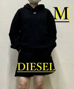 ディーゼル　レディース　パーカー&ショートパンツ セットアップ 1023　Mサイズ　ブラック　新品 タグ付　DIESEL　A10392&A10394