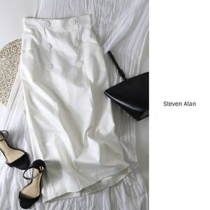 1.9万☆ユナイテッドアローズ/Steven Alan☆洗える コットン100％ BUTTON MOTIF TIGHT SKIRT/スカート Sサイズ 日本製☆Ｍ-Ｓ4175