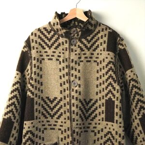 90s00s ビンテージ Woolrich ウールリッチ ウールブランケット リバーシブル コート ベージュ ブラウン M USA製