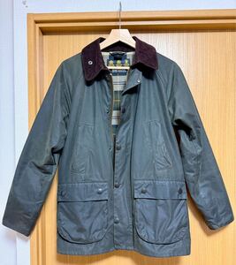 美品 バブアー ビデイル Barbour BEDALE 細身 オイルドジャケット セージ 本場英国製 サイズ36 オリーブ色