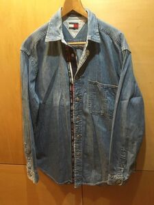 トミーヒルフィガー デニム シャツ TOMMY HILFIGER M 古着 90’s ビンテージ