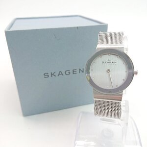 ◇ SKAGEN 動作未確認 2針 クオーツ ストーン クラッシュメッシュ 腕時計 ウォッチ シルバー サイズ- レディース メンズ E