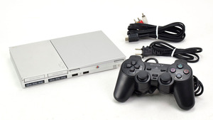 【中古】 PS2 サテンシルバー SCPH-90000SS 本体 コントローラー（色ランダム） ケーブル付 PlayStation2 SONY