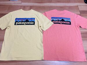 patagonia パタゴニア　p6 半袖Tシャツ オーガニックコットン　2枚セット　イエロー　ピンク　レギュラーフィットＳサイズ　厚手