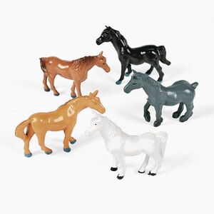 P ◆ビニール製 馬のフィギュア ５個◆USA直輸入、新品♪