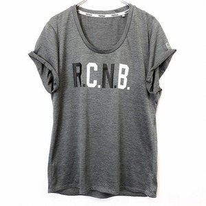 Number ナンバー BL レディース 女性 Tシャツ カットソー プリント R.C.N.B. 英字 Uネック 半袖 ポリエステル100% ヘザーグレー 杢灰色