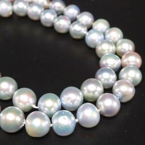 【グレーカラー】1円〜!!●アコヤ本真珠ネックレス●J 約40.7g 約44.0cm 約8.5mm珠 pearl necklace jewelry パール DD0/DE0 B253