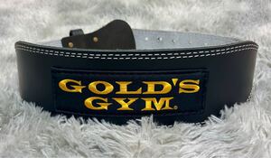 GOLD GYM ゴールドジム パワーベルト トレーニングベルト トレーニングレザーベルト サイズM ブラック