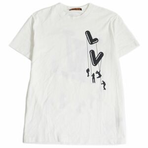 良品□21SS ルイヴィトン フロウティング LV プリンテッド インサイドアウト クルーネック 半袖Tシャツ ホワイト S イタリア製 正規品