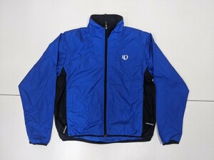 18．パールイズミ PEARLIZUMI デタッチャブル 袖着脱可 サイクリング ナイロン テック ジャケット ブルゾン メンズM 青y504