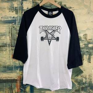 THRASHER ラグランTシャツ グレー L ベースボール