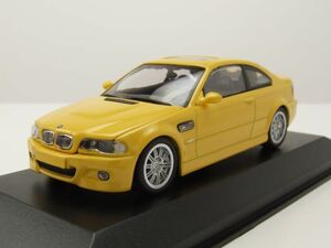 新品未開封　BMW M3 (E46) クーペ 2001 イエロー 1/43 MAXICHAMPS