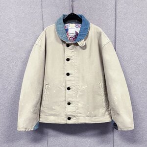 貴重 参考定価44万 VISVIM ビズビム 23SS PURSER DECK JKT 天然染料 ヴィンテージ ダメージ加工 ジャケット 0123105013023 サイズ4