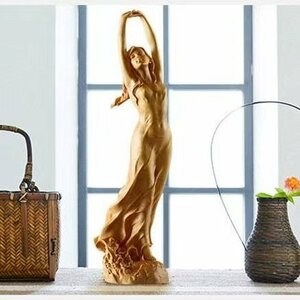 LRM1360★美少女 ◆裸婦像◆女性像 東洋彫刻 天然木・置物・柘植製高級木彫り・ 