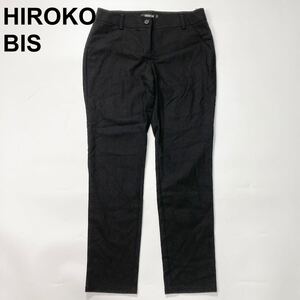 HIROKO BIS ヒロコビス ストレッチ パンツ ブラック 黒 スラックス 11 L レディース B12515-103