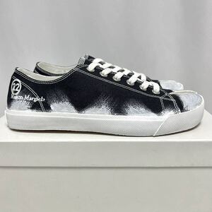 27cm 新品 レア メゾンマルジェラ タビ ペイント 加工 スニーカー ブラック42 足袋 黒 Tabi Paint Sneakers グラフィティ 落書き シューズ