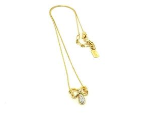 1円 ■極美品■ YVESSAINTLAURENT イヴサンローラン ラインストーン ネックレス ペンダント アクセサリー ゴールド系 FL2552