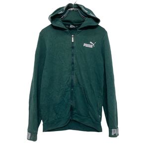 PUMA ロゴ スウェット パーカー キッズ XL プーマ グリーン ジップアップ 古着卸 アメリカ仕入 a608-5106