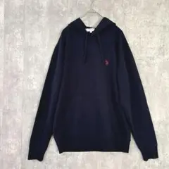 【S031】U.S. POLO ASSN. 【L】ネイビー パーカー　薄手　美品