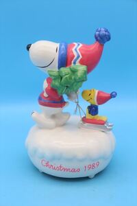 1988 Willitts Peanuts Snoopy Flying Christmas Signature Collection music box/スヌーピー フライングエース オルゴール/183698088