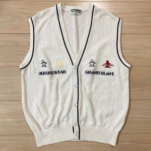 Munsingwear マンシングウェア grand slam グランドスラム ゴルフウェア ベスト チョッキ セーター Sサイズ 白 日本製