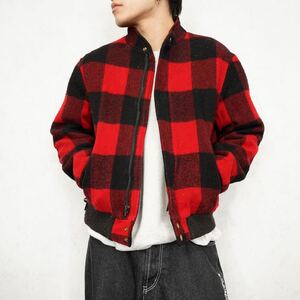 USA VINTAGE Woolrich CHECK PATTERNED ZIP WOOL BLOUSON/アメリカ古着ウールリッチチェック柄ジップウールブルゾン