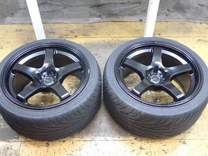 VALINOバリノ　GV330/18インチマッドブラック　9.5J+12 PCD114.3 5H 2本　タイヤ265/35R18　中古の100円～♪　P2　　　