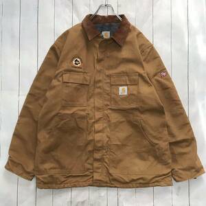 USA製 Carhartt カーハート ダック地 企業ロゴ刺繍 トラディショナルジャケット UFCWタグ 48-Regular