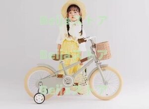 子供用自転車 誕生日プレゼント バランス感覚養成 キッズバイク 贈り物 高さ調節可能 18インチ ランニングバイク 補助輪付き カゴ付き 可愛