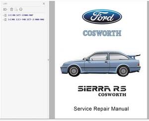 フォード シエラ RS コスワース Cosworth 1985-92 整備書 修理書 Ver3 エスコートRS マニュアル ワークショップマニュアル