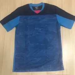 PUMA Tシャツ　カモフラ　ブルー　サッカー　プラシャツ　XL