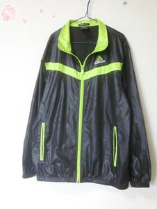 150cm　adidas アディダス　ウインドブレーカー 男の子　Climaproof　フルジップジャケット　黒ブラック　5682