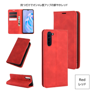 OPPO Reno３A レザーケース レッド オッポ リノ３Aケース　手帳型 opporeno3a スマホケース レザーケース マグネット式 お洒落 高級