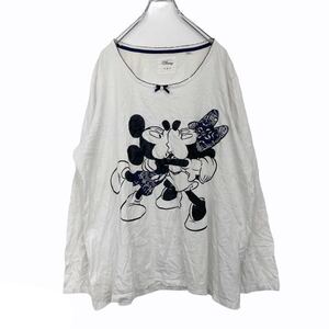 Disney プリントロングTシャツ XLサイズ ビッグサイズ ディズニー キャラ 白 ホワイト 古着卸アメリカ仕入 t2107-3243