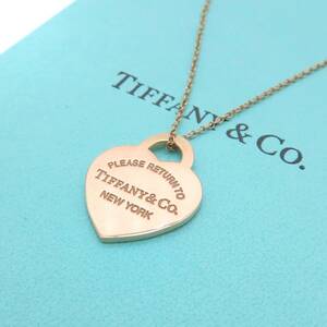 【送料無料】 極希少 美品 Tiffany&Co. ティファニー ピンク ゴールド メタル リターントゥ ハート ネックレス METAL HA142