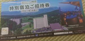 11/16まで アパリゾート上越妙高 1枚 特別宿泊ご招待券 素泊まり 平日のみ ツイン 1室2名まで 無料 新潟 観光 アパホテル 温泉 新幹線 APA