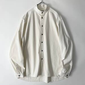 【美品/フランス製】GARMENT REPRODUCTION OF WORKERS size/2 (id) バンドカラー ワークシャツ 長袖 白 リプロダクションオブワーカーズ