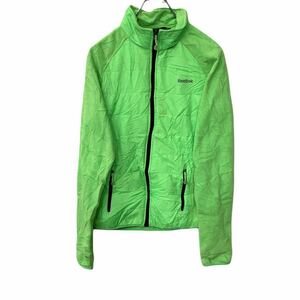 Reebok ジップアップフリースジャケット Sサイズ程度 リーボック 中綿 蛍光イエロー 古着卸 アメリカ仕入 t2203-3169