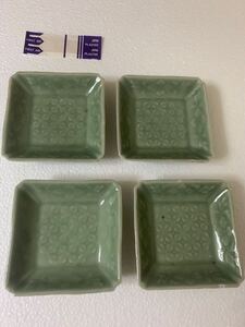 角皿 長期保管品 青磁 小皿